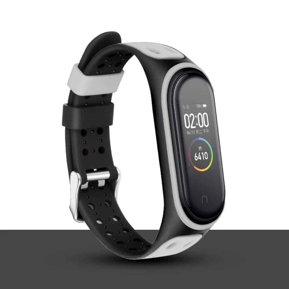 Clear mi Band 4 3 ремешок на запястье для Xiaomi mi Band 3 4 Браслет Силиконовый mi band 3 4 NFC аксессуары Smart mi Band 4 Correa - Цвет: Style1 black gray