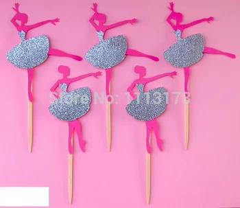 

cheap BALLERINA Party Treat Picks / Cupcake Toppers wedding baby shower birthday party favors