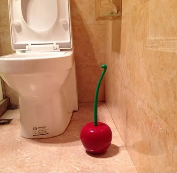 Горячая креативная Милая вишня форма Туалет Щетка для унитаза и держатель набор красный может быть заменен