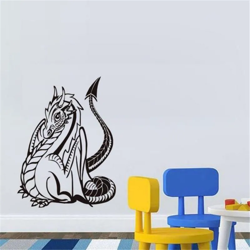 Sitting Dragon Vinyl Wall Sticker For Home Decor Creative Art Mural