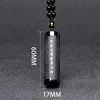 Natural Obsidian Pendant Prajna paramita Sutra Buddha Necklace Pendant With Lucky Beads Chain Fashion Jewelry For Men women 2