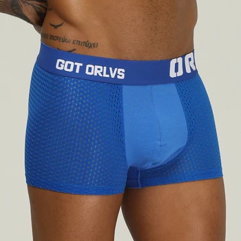 

ORLVS Brand boxer men underwear gay boxer shorts ropa interior hombre cueca tanga calzoncillo hombre boxer para hombre mesh