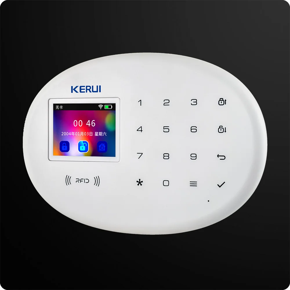 Продажа KERUI W20 новая модель Беспроводная 2,4 дюймов Сенсорная панель WiFi GSM система охранной сигнализации приложение PIR сирена движения Rfid Управление