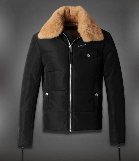 Cheap Black Detachable fur collar thicken Motorcycle warm duck down jacket casacos masculino jackets for men clothes brand short coats