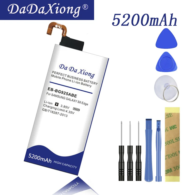 

Da Da Xiong 5200mAh EB-BG925ABE Li-ion Phone Battery for Samsung GALAXY S6 Edge G9250 G925F G925FQ G925S Cell Phone Battery