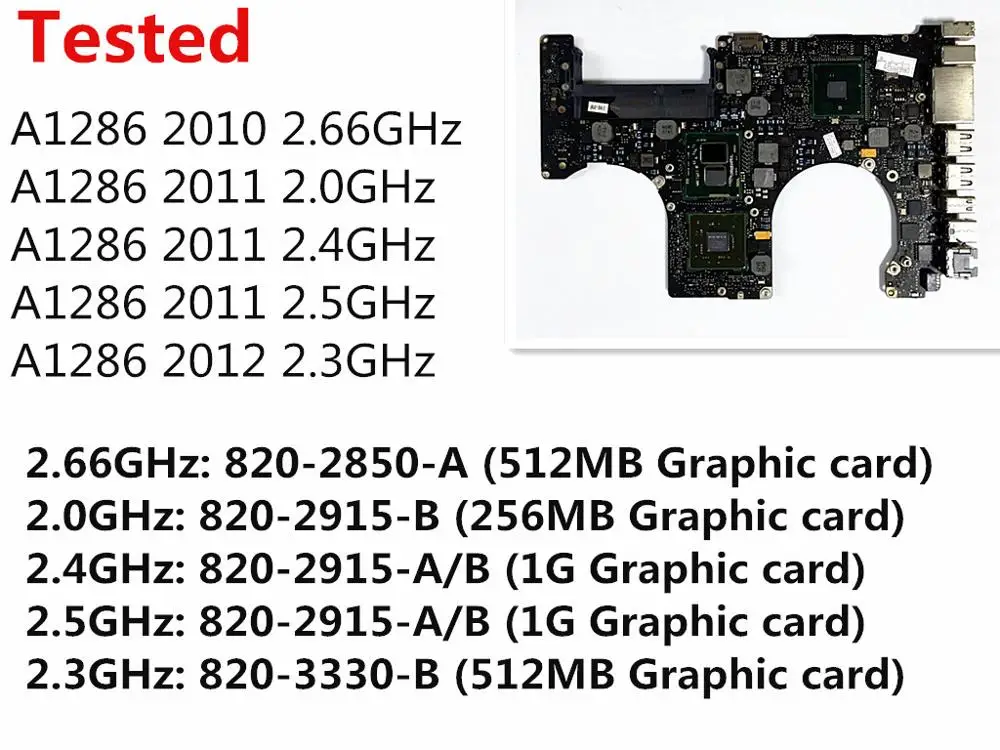 Prueba de la placa base para Macbook Pro 15