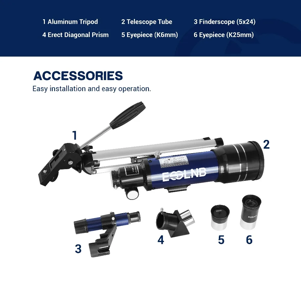 F36070 astronômico telescópio com tripé finderscope para