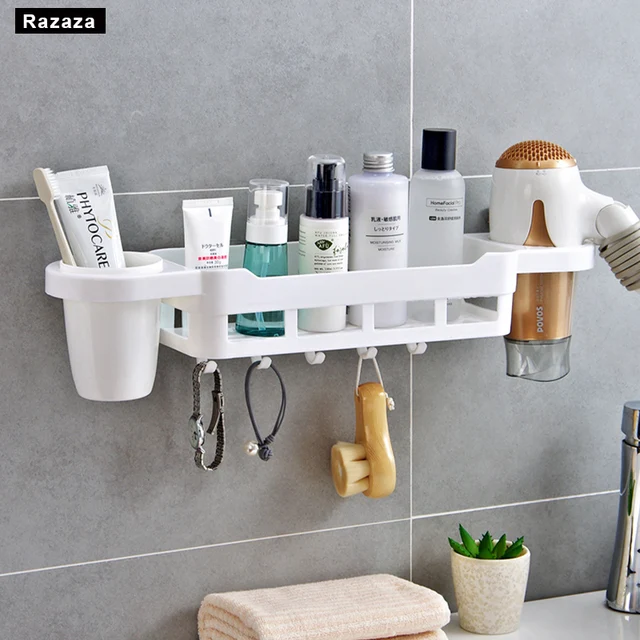 Bathroom Shelves Plastic Makeup Organizer Storage Rack Shelf For Bathroom Shelves Plastic Makeup Organizer Storage Rack Shelf For Kitchen Towel Holder Drain Hanging Hook Hair