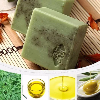 

Handmade Wormwood Essential Oil Soap Anti-Allergic Exfoliating Cleansing Face