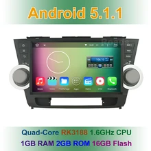 10.1 inch Quad Core Android 5.1.1 Car DVD Player Radio GPS for Toyota Highlander 2011 2012 2013 2014 with Mirror-link BT WIFI