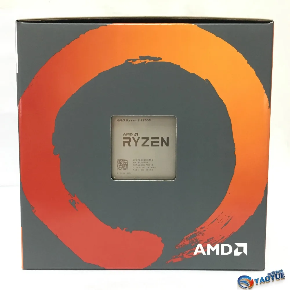AMD Ryzen 3 2200G PC компьютер четырехъядерный процессор AM4 настольный процессор в штучной упаковке содержит кулер