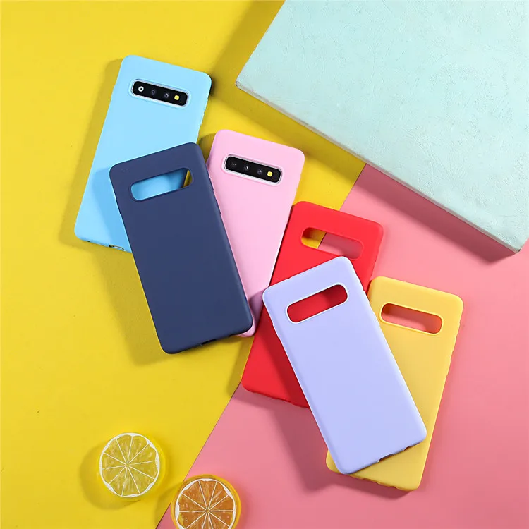 

Silicone Case For Samsung Galaxy S10 S10E S8 S9 Plus A20E M30 M20 M10 A50 A30 A20 A10 A60 A70 Ultra Thin Soft Candy Color Case