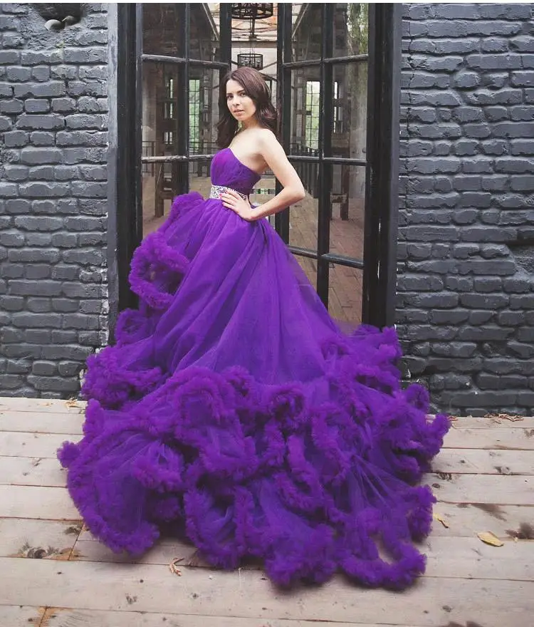 Pastel Prom Dress 2016 Russian Backless Cloud Dresses with Beading Belt