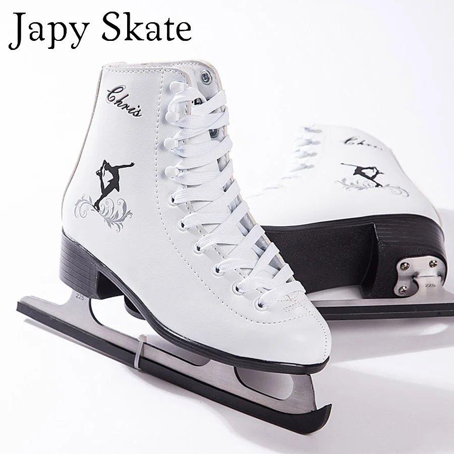 Japy تزلج زلاجات ثلجية الخدع أحذية كريس الكبار الطفل جلد الجليد تزلج المهنية زهرة سكين الحقيقي زلاجات ثلجية