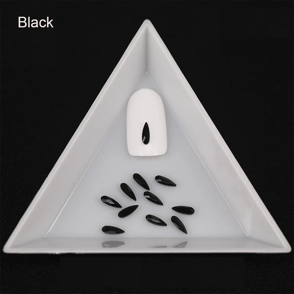 10 шт. стразы для дизайна ногтей в форме капли воды для страз 3D кристалл драгоценный камень блестящие алмазные аксессуары маникюрный декоративный инструмент BE1007 - Цвет: Black