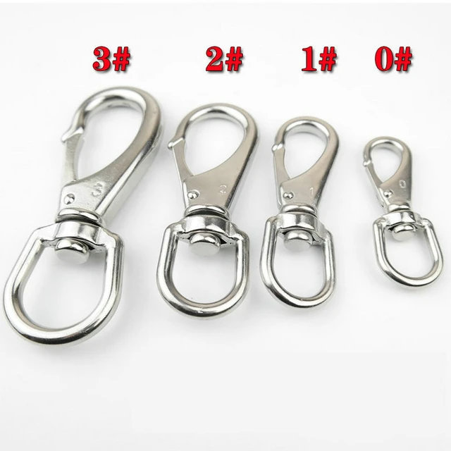 HQ 5PCS/LOT M4-M7 304 Stainless Steel Swivel-Eye Bolt Snap Hook Round Swivel  Base