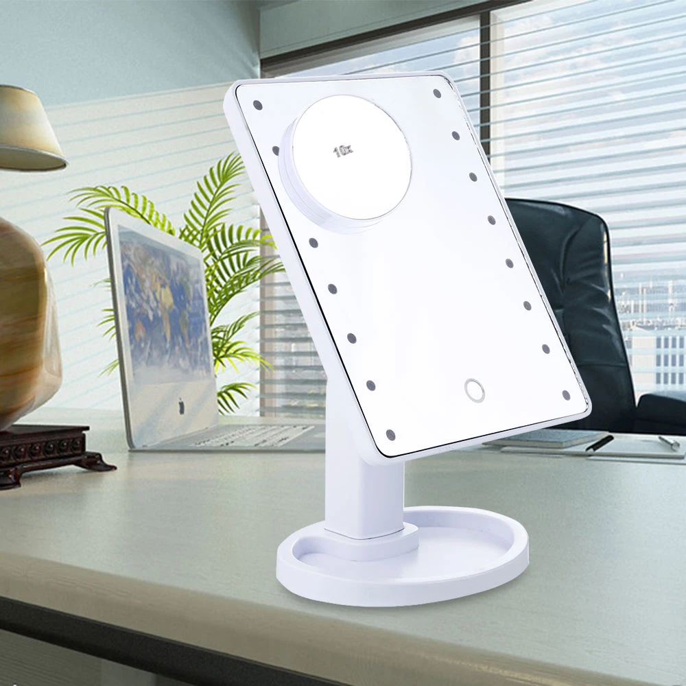 LED Makeup Mirror LED Make Up Mirror For Desk 16 Built In Adjustable