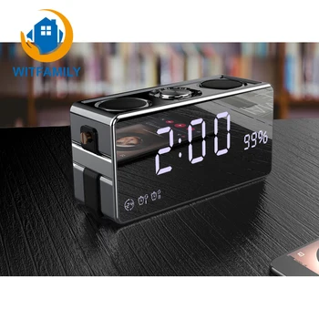 

Smart Wireless Bluetooth Digital Alarm clock LED HD Phone Sound Desktop Clock Stereo Subwoofer Music Player with FM Radio