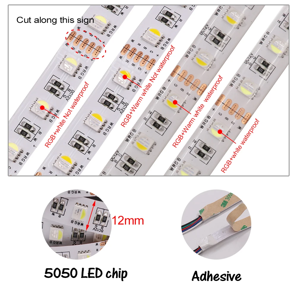 5 м/рулон 24 В RGBW RGBWW Светодиодная лента 4 цвета в 1 светодиодный водонепроницаемый 5050SMD 60 Светодиодный s/m гибкий ленточный светодиодный светильник