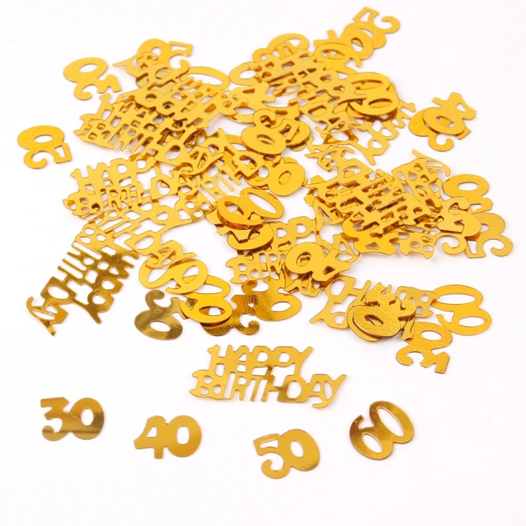 QIFU золотые цифры бумажные конфетти с днем рождения украшения для вечеринки 30 40 50 Свадебные украшения