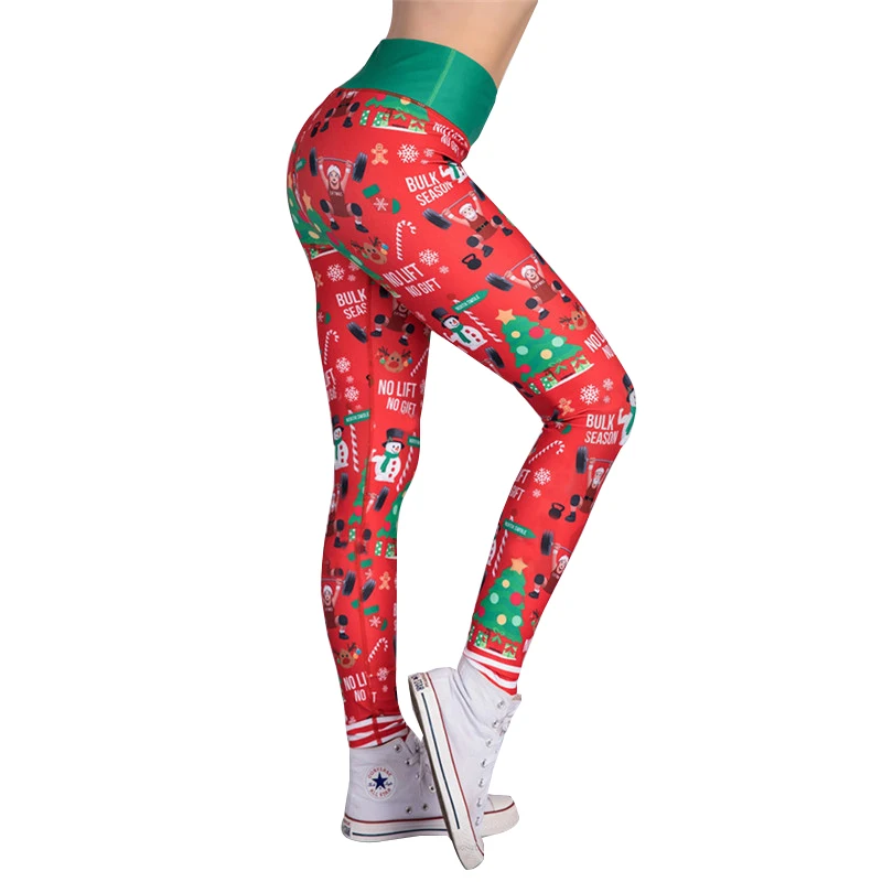 Buy Christmas Leggings Women Fashion Printed Leggings Femme High Waist Workout