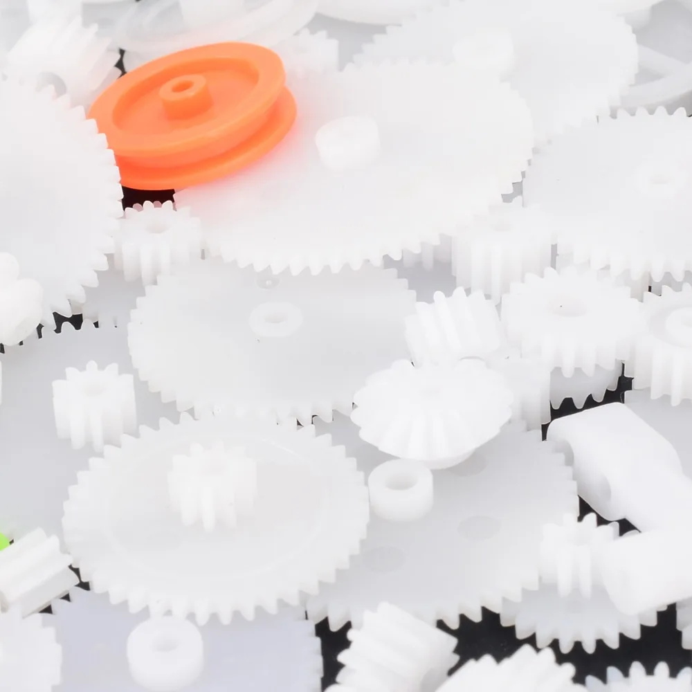 

64Pcs/set ABS Plastic Shaft Single Double Layer Crown Worm Gears M0.5 For Robot DIY Toy Accessories