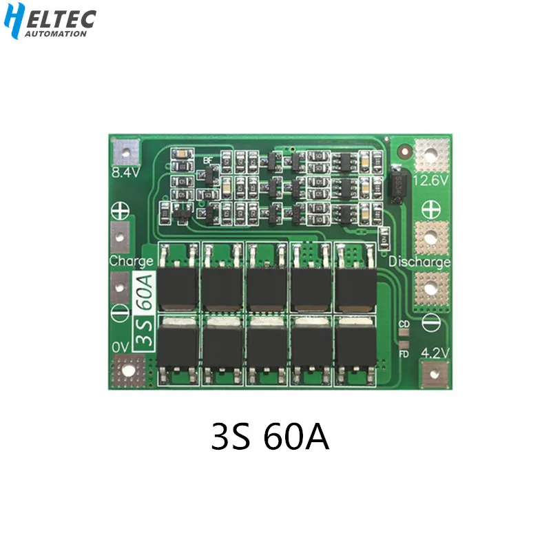 Новинка! 3S 60A BMS плата/li-ion 12,6 V 18650 BMS PCM плата защиты батареи для литий-ионного аккумулятора