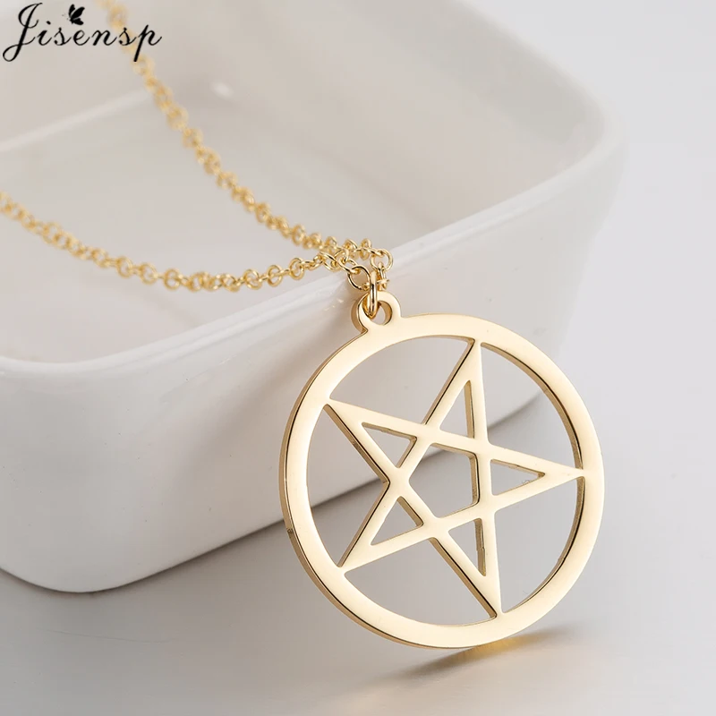 

Jisensp Minimalism Hollow Star Necklaces Pendants Devil's Trap Pentagram Pentacle Charm Movie Jewelry Necklace Wholesale