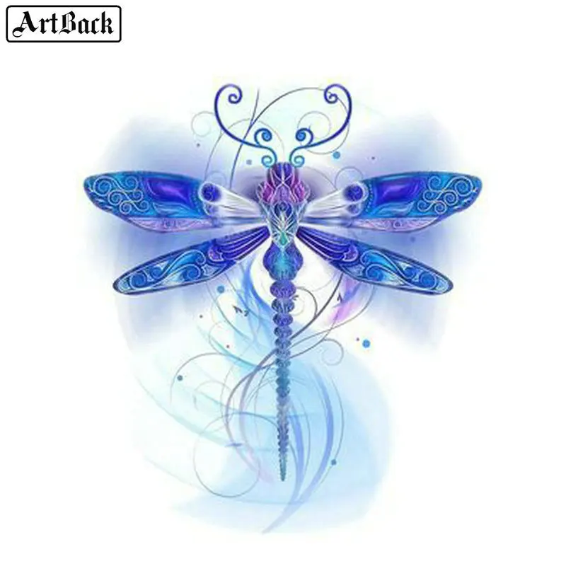 

New 5d diamond painting dragonfly stickers scenery full square drill mosaic artwork 3d round diamond embroidery crafts gift