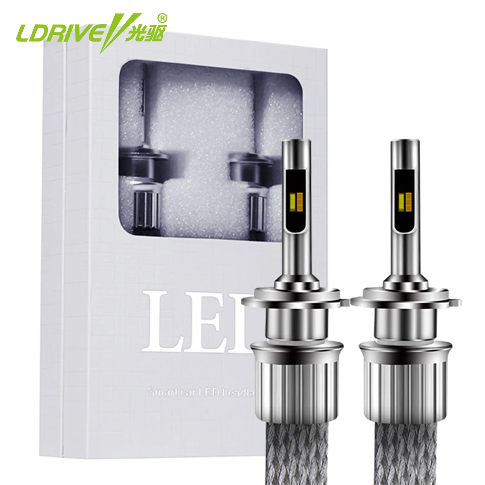 2Pcs/Lot Triple Color Car LED Headlight Bulb 3000K 4300K 6000K LED H1