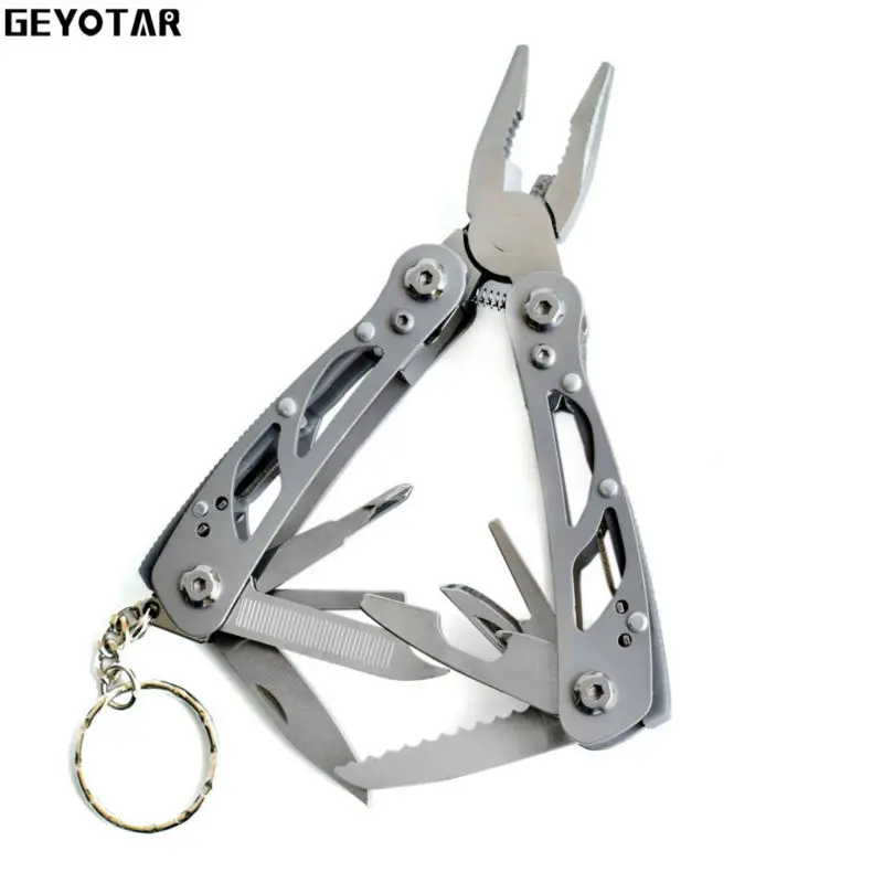 

Multi Pocket Mini Folding Plier Portable Outdoor Hand Tools Wire Cutter Screwdriver Knife Saw Survival Keychain Multifunction