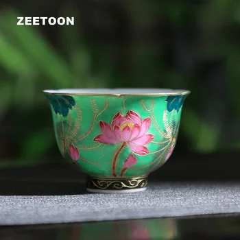 

70ml Boutiques Jingdezhen Ceramic Filigree Color Enamel Lotus Teacup Master Cups Tea Bowl Kung Fu Tea Set Cup Vintage Home Decor