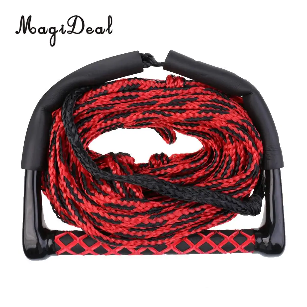 MagiDeal Safety Surfing Acces 23 Meters10mm Water Ski Wakeboard Rope with Handle Grip for Waterski Euquipment Leash Knee Line