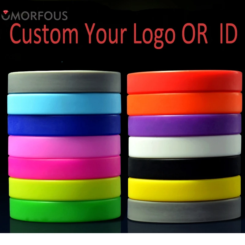 ID Bracelets Custom Your Logos Silicone Wristband For Adults/Kids 1PC