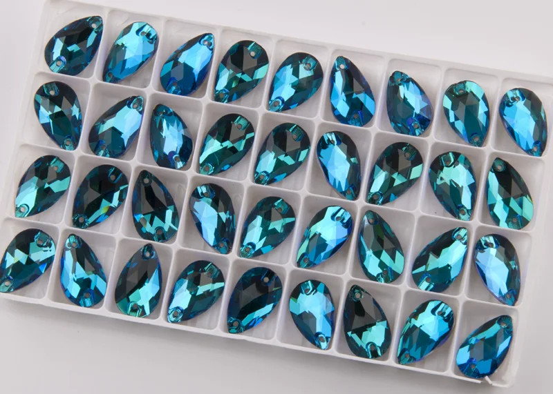 Синий Циркон 3230 капля пришивные стразы с плоской задней частью хрустальные стразы для шитья кристаллы стеклянный камень для вышивки