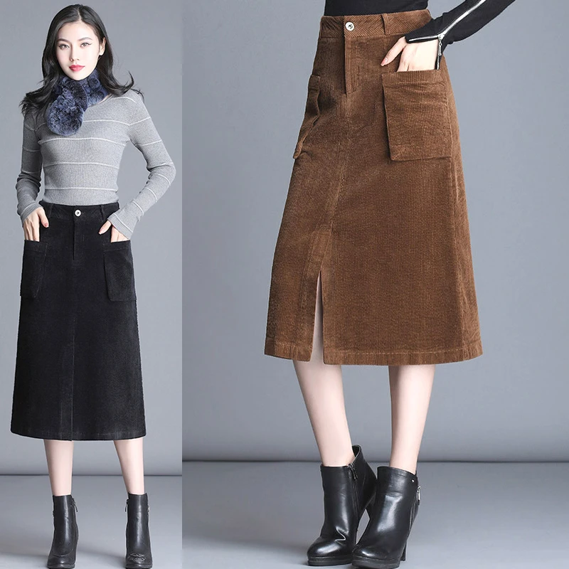 Women's corduroy skirt 3xl Clearance