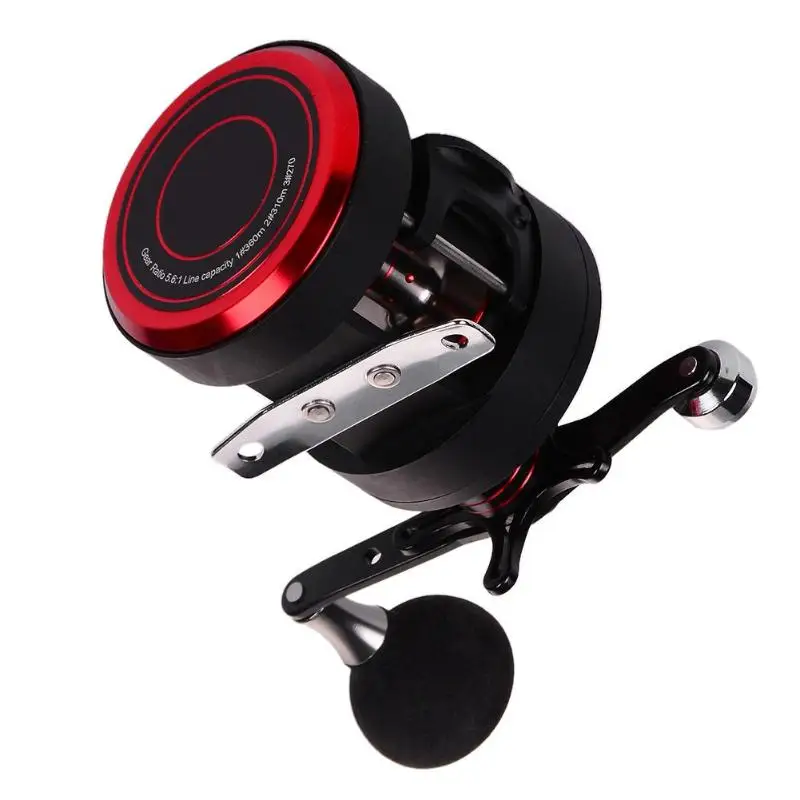 

All Metal Spinning Fishing Reel 10+1BB Ball Bearings 5.6:1 Round Drum Reel Bait Casting Trolling Fishing Reel Fishing Tackle