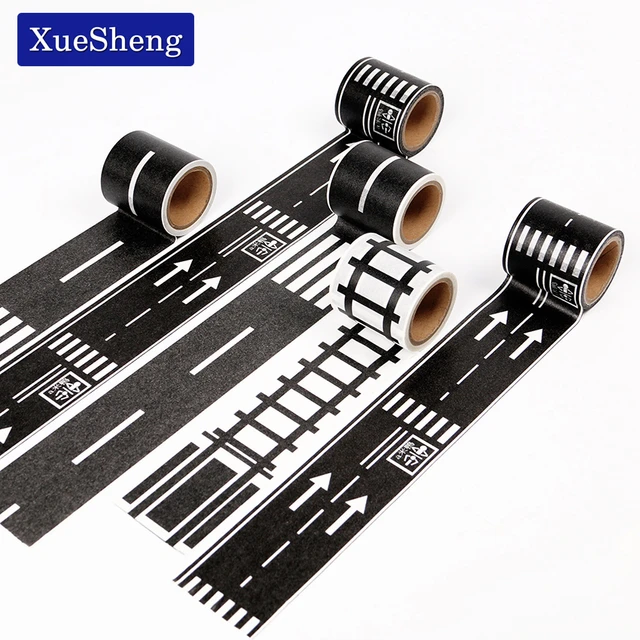 Black Road Track Tape Car/train/ Sticker For Kids DIY Puzzle Toy  Scrapbooking Sticker Adhesive Label Tape Educational Toys - AliExpress