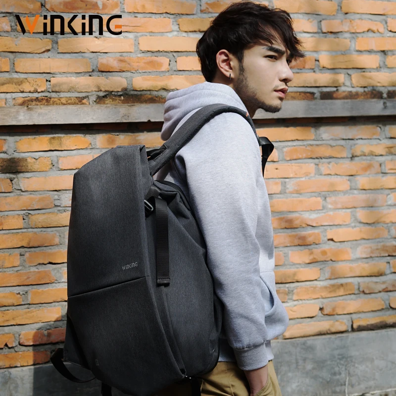 

Kingsons Backpack Fashion Men Backpack 15.6" Port Waterproof Travel Bag College Student Shoulder Bag For Men Teenage Boy Bagpack