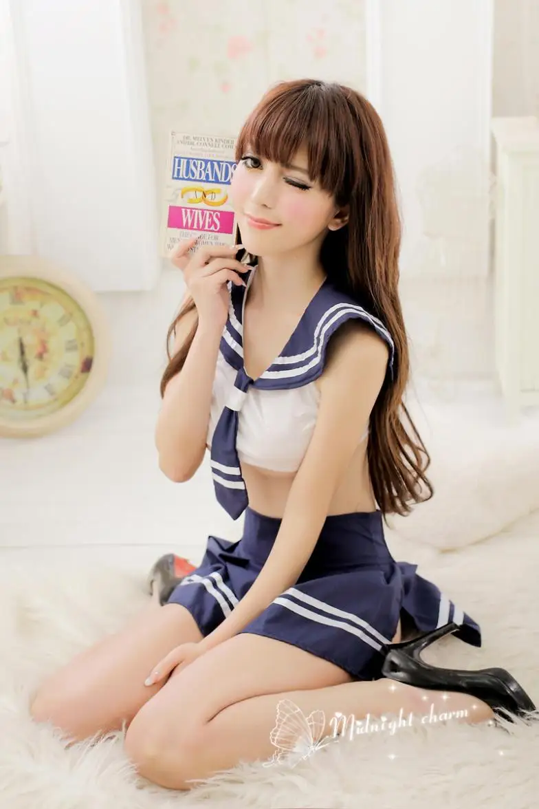 Japan and South Korea women's school uniforms temptation sexy lingerie sexy  sailor suit + dress pleated skirt|suit cover|suit manufacturersuit blue -  AliExpress