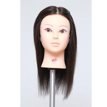 

Hot Sale Training Mannequin Head With 100 Human Hair 14 Inch Natural Black Cosmetology Hairdressing Doll Manikin Head Hairstyles