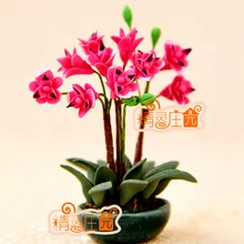 Мини кукольный домик глина для поделок горшки мини-мебели фаленопсис потрясающий