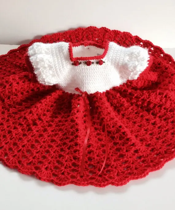 vestido croche vermelho