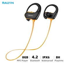 Ralyin M2 mp3 bluetooth player 8GB waterproof music player sport bluetooth mp3 player earphone wireless mp3 headphones with mic