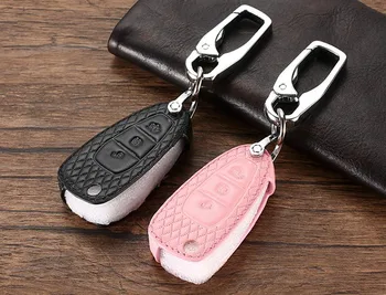 

Car Genuine Leather Key Cover Wallet For Ford Focus Kuga Mk4 MK3 ST RS Mondeo Fiesta Escape Accessories KeyBag Trinket