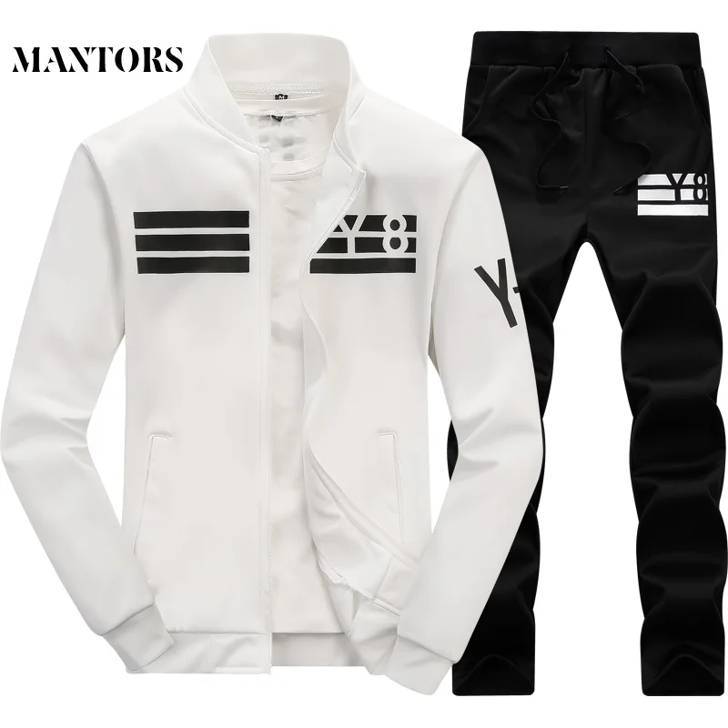 

Men Casual Set Fashion Spring Autumn Male Sporting Suit Jacket+Sweatpants 2 Pieces Sets 2018 Men's Sportswear Slim Fit Tracksuit