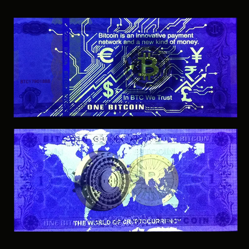Биткоин One 1 шт. партия 5/10 не валюта бумажная Note BTC коллекционные товары подарок