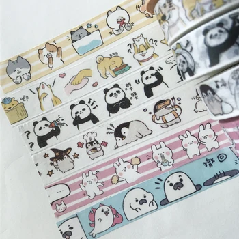 

1.5cm*7m Cute Shiba Inu Penguin Panda Seal Cat Masking Tape Scrapbooking Decorative Washi Tape Notebook Album DIY Craft