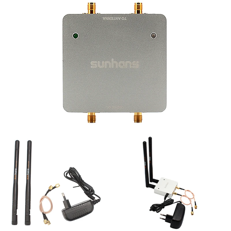 Усилитель сигнала Wi Fi Sunhans SH24Gi1000 D2 с двойной антенной 1000 МВт 30 дБм 2 4 ГГц 2T2R/ 300