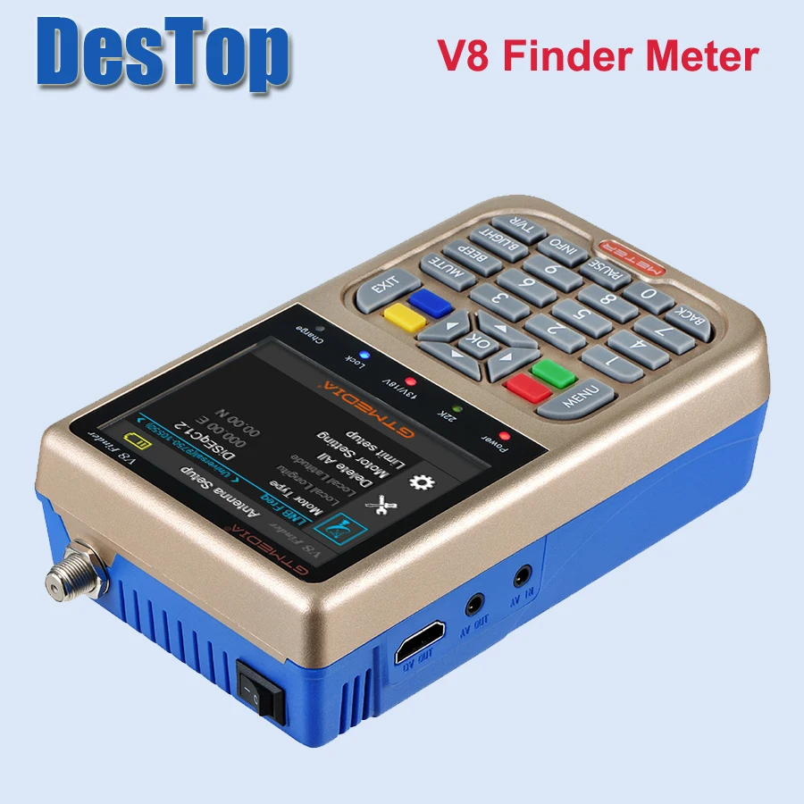 Gtmedia V8 прибор обнаружения метр DVB-S2 DVB-S цифровой ресивер fta спутниковый SatFinder спутниковый искатель HD инструмент ЖК-дисплей Sat Finder lnb измеритель сигнала